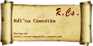 Róna Csendike névjegykártya